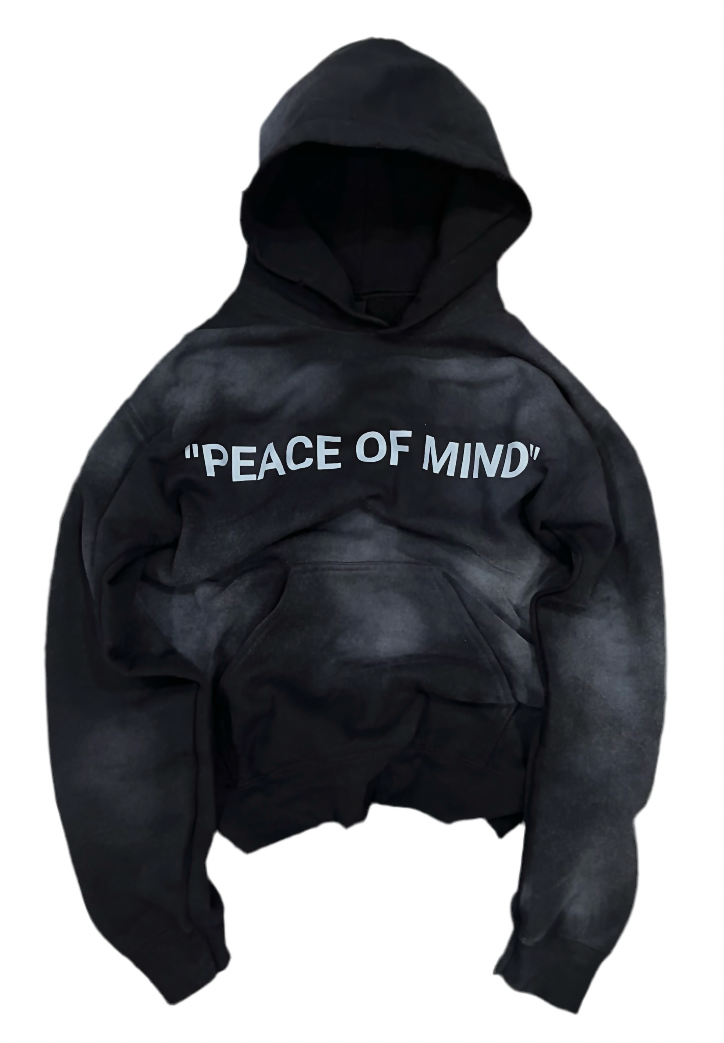 “PEACE OF MIND” Acid Washed Distressed Hoodie